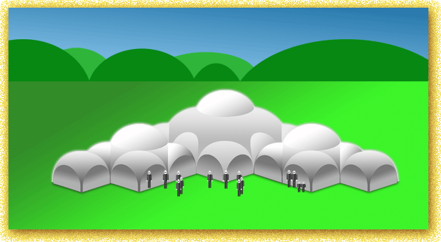 Illustration: A multi tent layout
